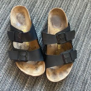 Black Leather Birkenstocks